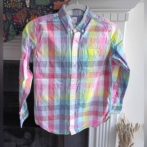 Gap Kids L Reg 10/11 Plaid Button Down Shirt